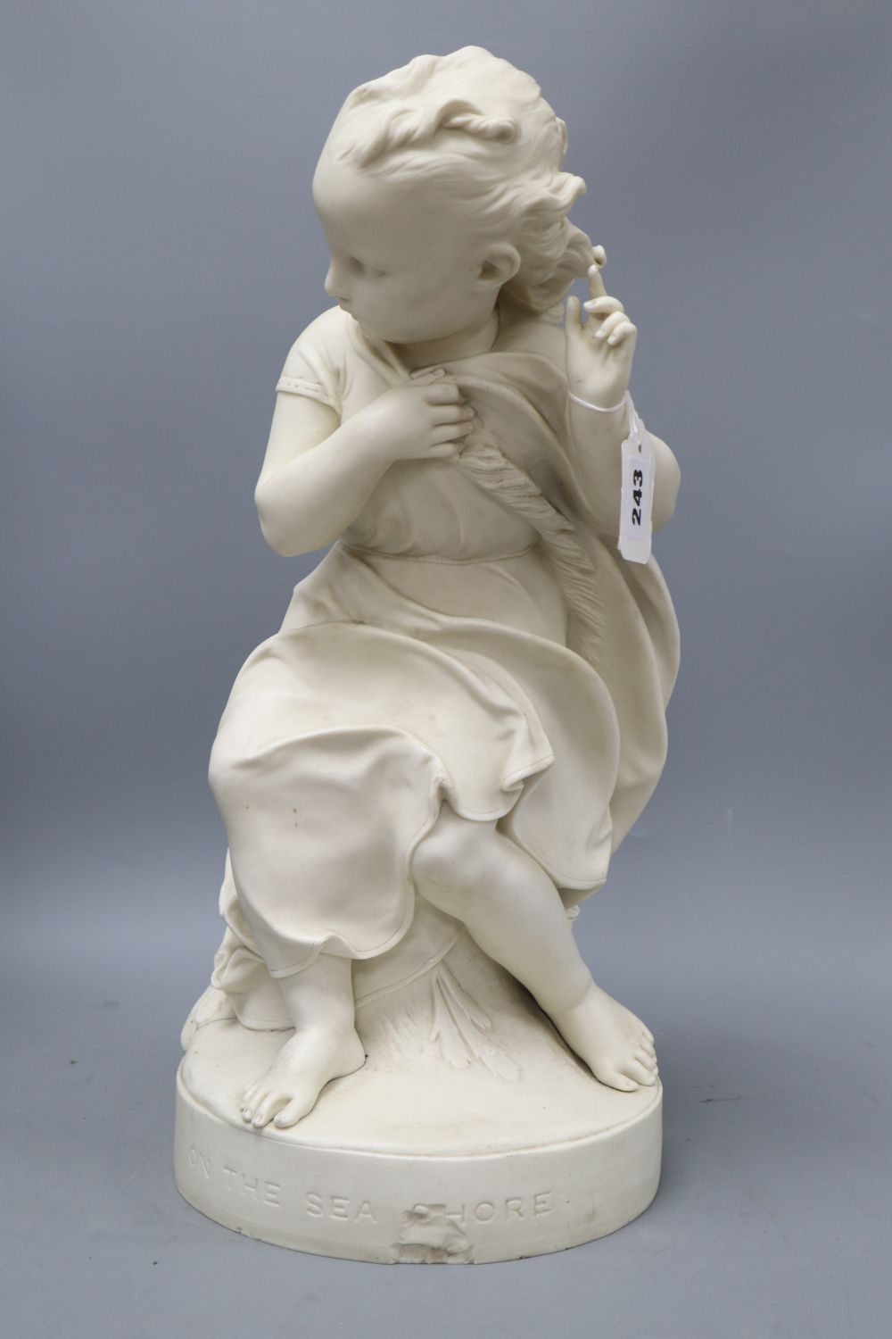 A 19th century Copeland parian ware figure On the Seashore, after Joseph Durham, height 47cm